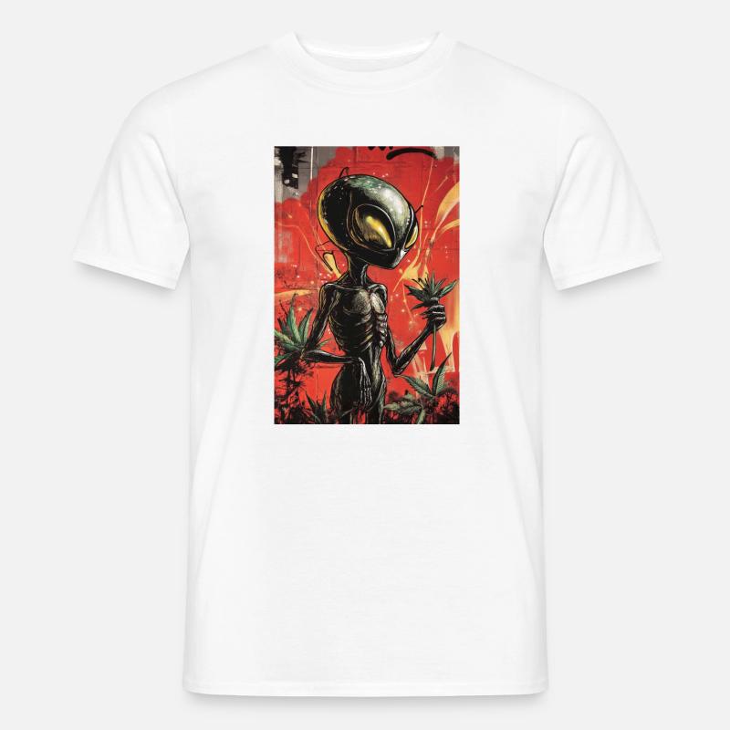 Außerirdischer Gärtner Graffiti - Männer T-Shirt - Weiß