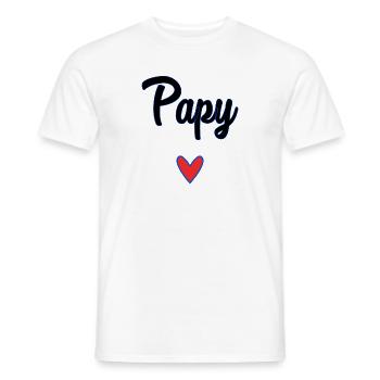 PAPY. FÊTE DES PÈRES. BONNE FÊTE PAPY. JE T'AIME. - T-shirt homme - blanc - Devant - AI Model Male 178 dark (178cm)