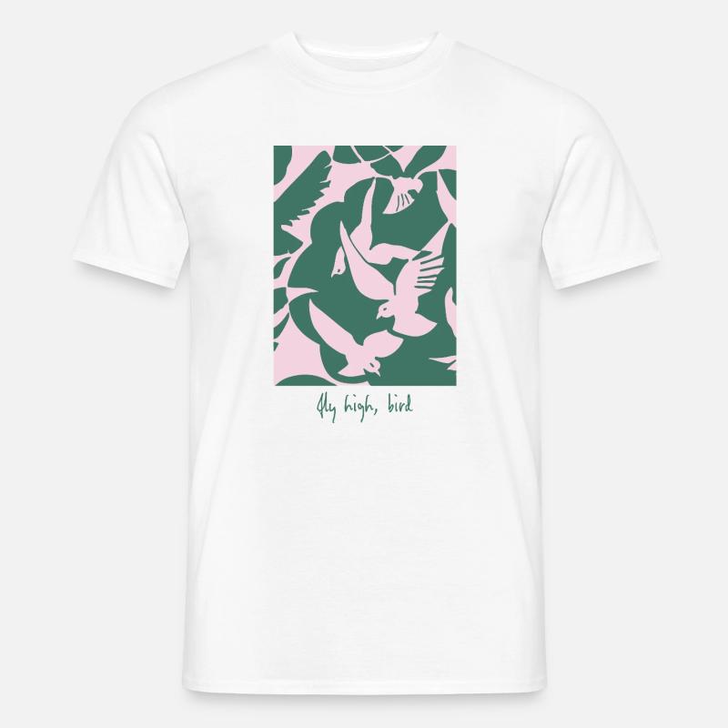 Fly High, Bird – Elegantes Vogel-Design - Männer T-Shirt - Weiß
