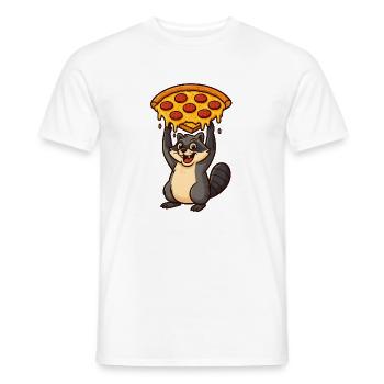 raton laveur transportant une pizza - T-shirt homme - blanc - Devant - AI Model Male 178 dark (178cm)
