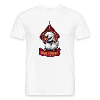 Punk Swan: Der gefiederte Rebell. - Männer T-Shirt - Weiß - Vorne - AI Model Male 178 dark (178cm)