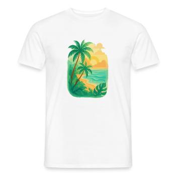 Tropical tranquility - Men's T-Shirt - white - Front - AI Model Male 178 dark (178cm)