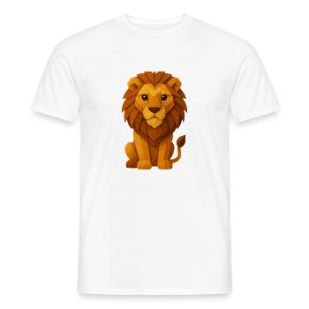 Lion en origami majestueux - T-shirt homme - blanc - Devant - AI Model Male 178 dark (178cm)
