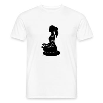Elements Meditation – Fire, Water, Air, Earth, Yoga - Men's T-Shirt - white - Front - AI Model Male 178 dark (178cm)