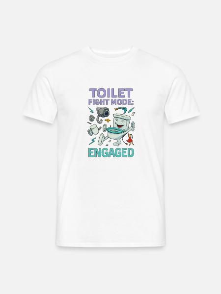 Toilettenkampf-Modus – Absurdes Hirnfäule-Design - Männer T-Shirt - Weiß