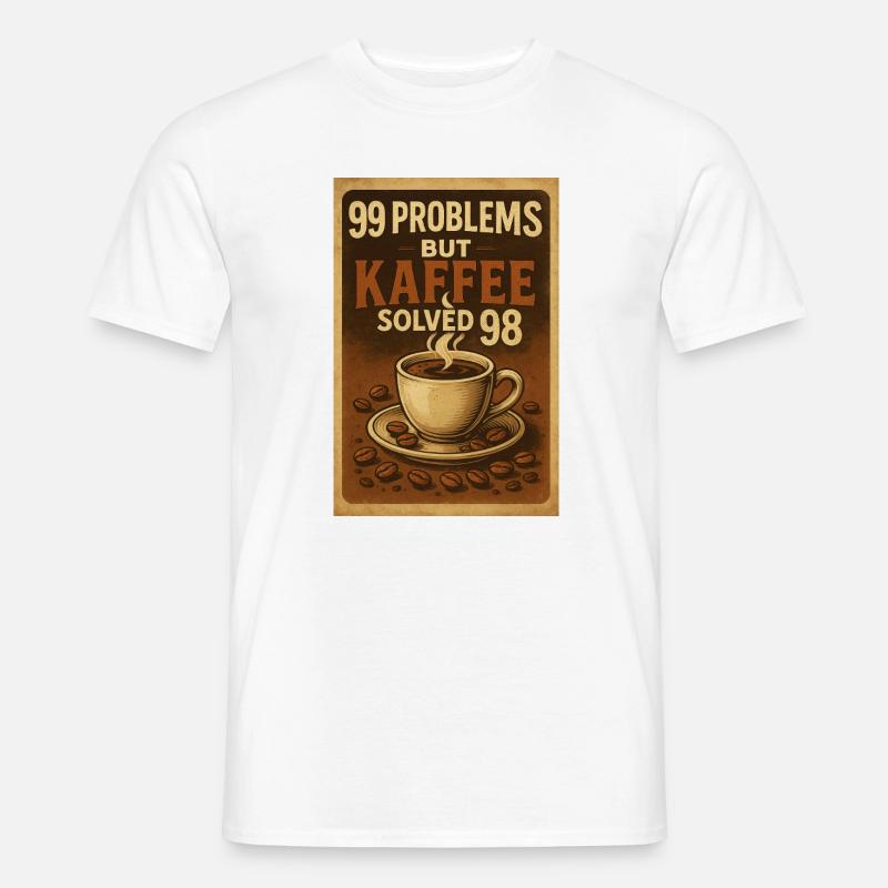 99 Problems – but Kaffee solved 98 - Männer T-Shirt - Weiß