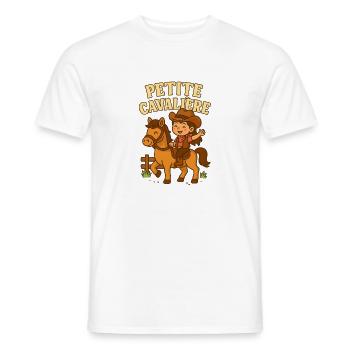 Petite cavalière mignonne - T-shirt homme - blanc - Devant - AI Model Male 178 dark (178cm)