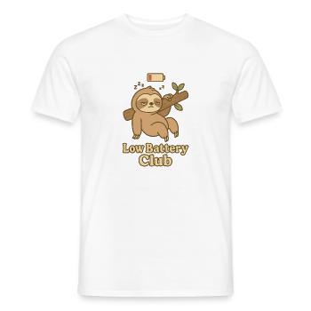 Low Battery Club Sloth - Männer T-Shirt - Weiß - Vorne - AI Model Male 178 dark (178cm)