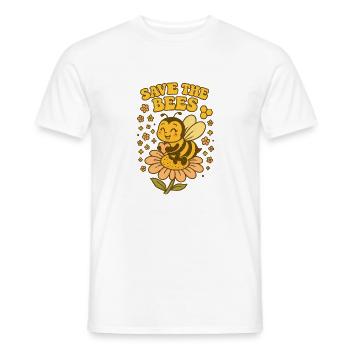 Rette die Bienen auf Blume - Männer T-Shirt - Weiß - Vorne - AI Model Male 178 dark (178cm)