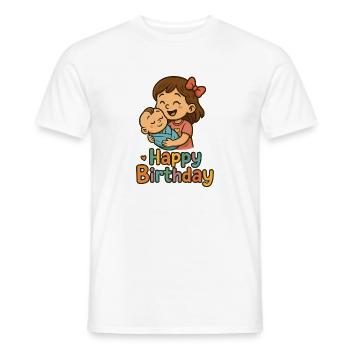 Herzliche Geburtstagskinder Illustration - Männer T-Shirt - Weiß - Vorne - AI Model Male 178 dark (178cm)