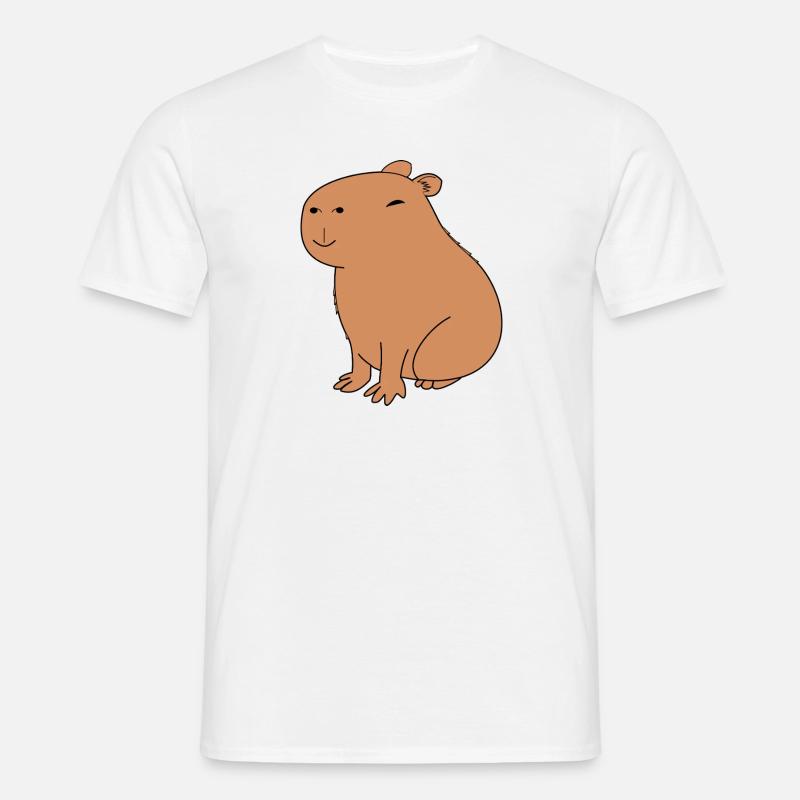 Fröhliches Capybara - Männer T-Shirt - Weiß