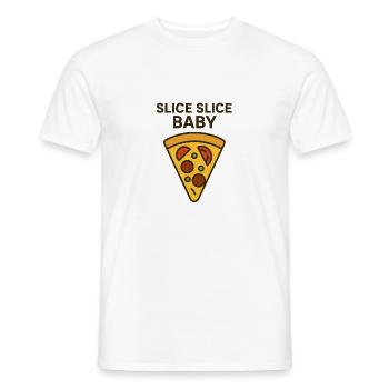 Slice Slice Baby Motivational Design - Men's T-Shirt - white - Front - AI Model Male 178 dark (178cm)