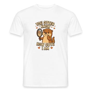 You otter know how cute I am - Men's T-Shirt - white - Front - AI Model Male 178 dark (178cm)
