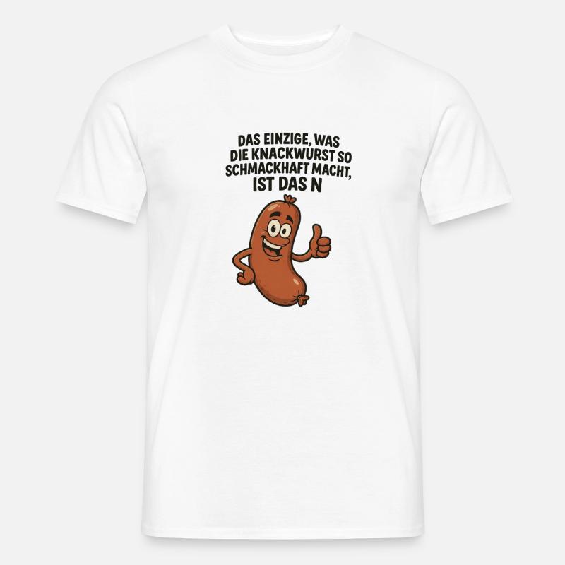 Knackwurst Lustiger Spruch - Männer T-Shirt - Weiß