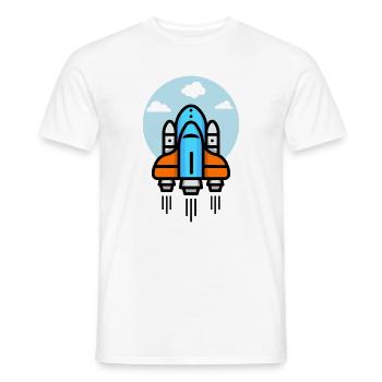 Illustration de vaisseau spatial futuriste - T-shirt homme - blanc - Devant - AI Model Male 178 dark (178cm)
