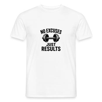 Stay Focused – Gym Motivation Shirt - Männer T-Shirt - Weiß - Vorne - AI Model Male 178 dark (178cm)