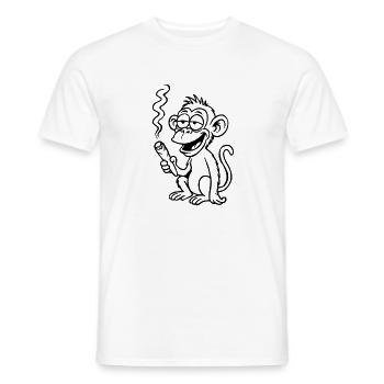 Le singe vise un peu différemment - T-shirt homme - blanc - Devant - AI Model Male 178 dark (178cm)