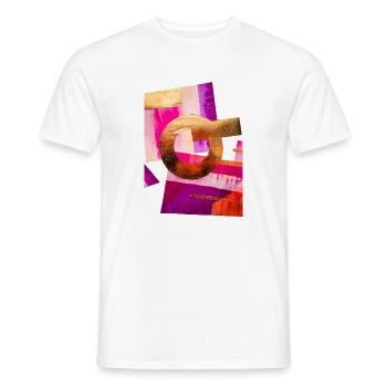 Abstraktes Design mit Gold, Pink und Lila - Männer T-Shirt - Weiß - Vorne - AI Model Male 178 dark (178cm)