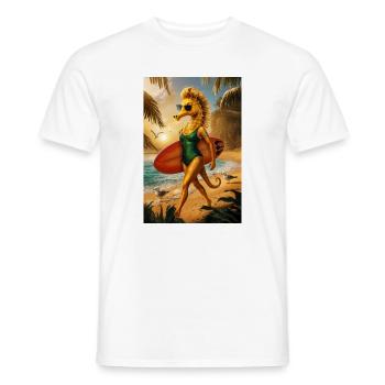 Surfer Humanoides Seepferdchen - Männer T-Shirt - Weiß - Vorne - AI Model Male 178 dark (178cm)