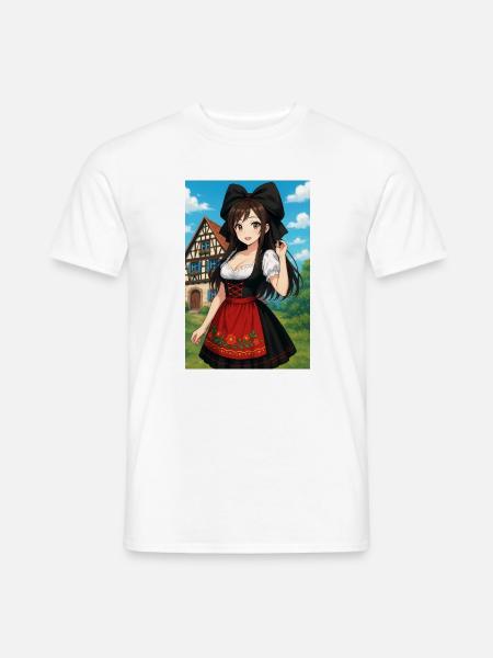 Elsässer Mädchen in elsässischer Tracht - Männer T-Shirt - Weiß