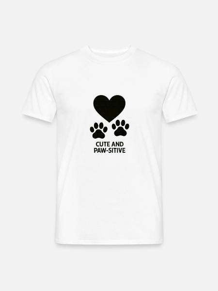 Herz und Pfoten Liebe Design - Männer T-Shirt - Weiß