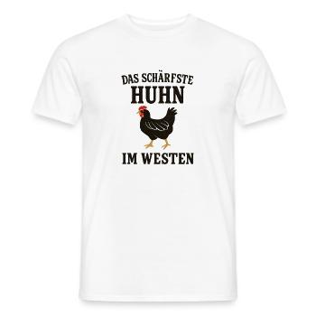 The Hottest Chicken in the West – Fun Shirt - Men's T-Shirt - white - Front - AI Model Male 178 dark (178cm)