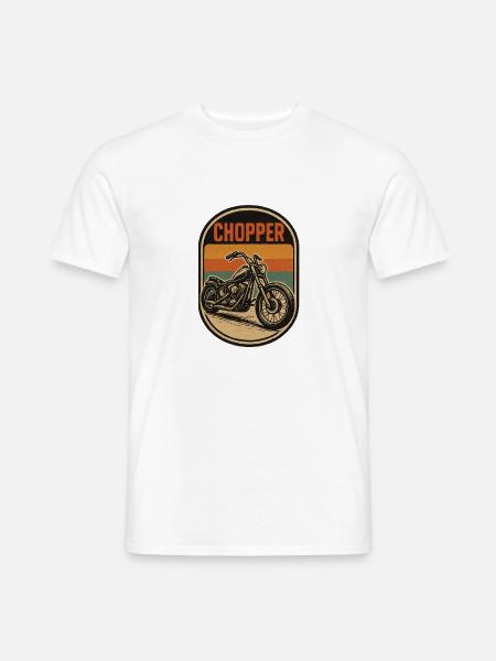 Vintage Chopper Motorrad Design - Männer T-Shirt - Weiß