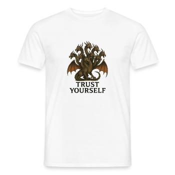 Neunköpfiger Drache: Vertraue dir selbst - Männer T-Shirt - Weiß - Vorne - AI Model Male 178 dark (178cm)