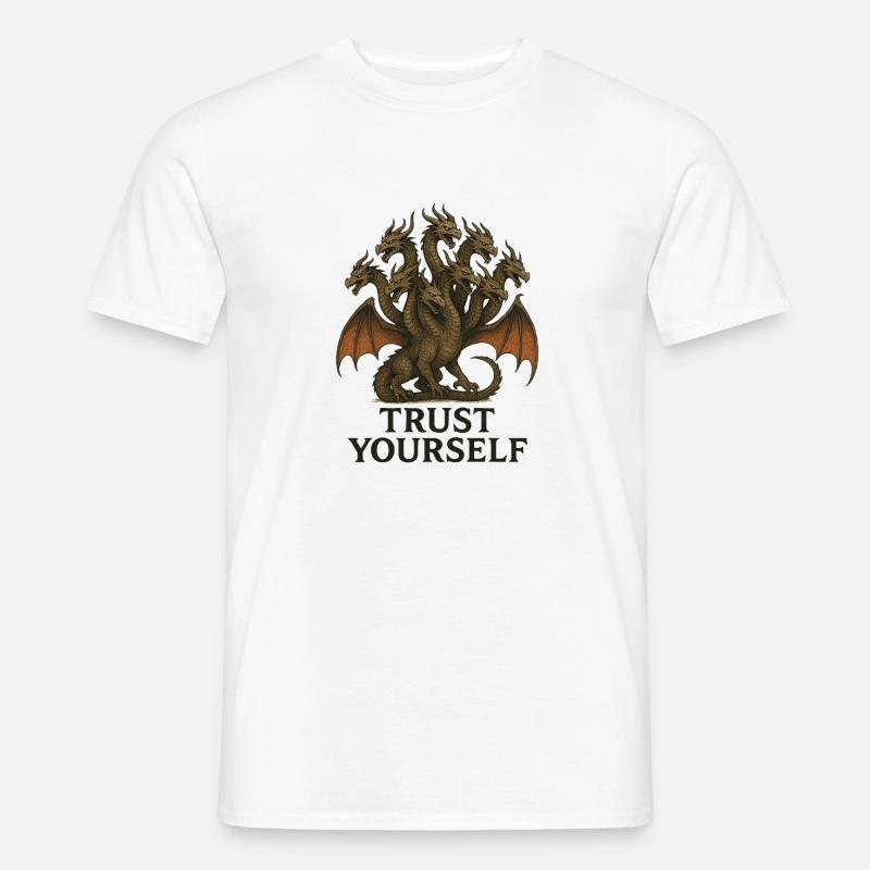 Neunköpfiger Drache: Vertraue dir selbst - Männer T-Shirt - Weiß