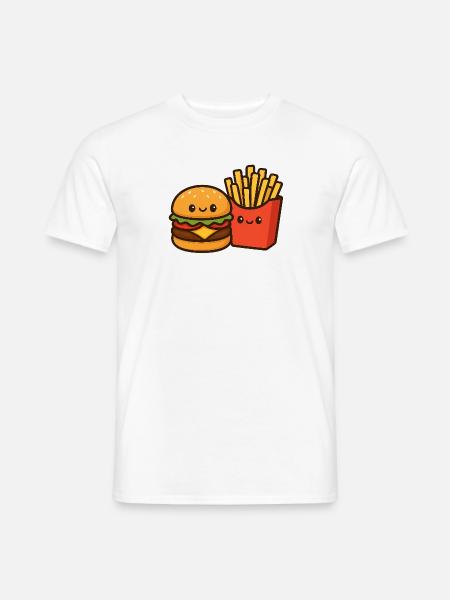 Kawaii Burger & Fries Duo - Men's T-Shirt - white