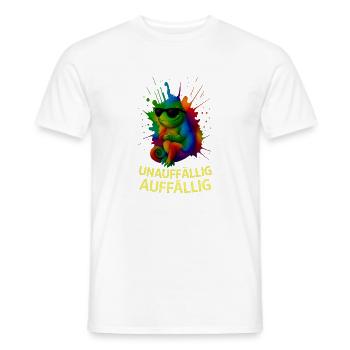 Caméléon arc-en-ciel avec style - T-shirt homme - blanc - Devant - AI Model Male 178 dark (178cm)