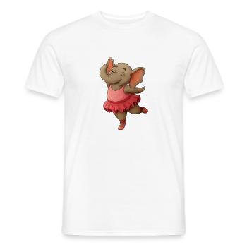Éléphant dansant en tutu - T-shirt homme - blanc - Devant - AI Model Male 178 dark (178cm)