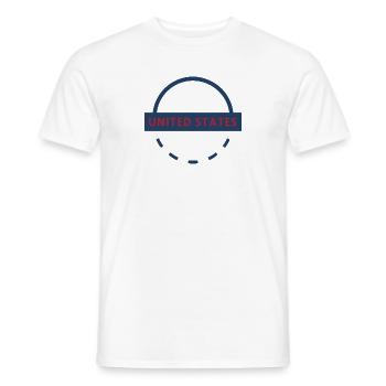 Emblème de la bannière bleue des États-Unis - T-shirt homme - blanc - Devant - AI Model Male 178 dark (178cm)