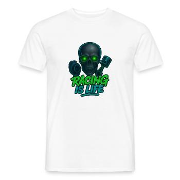 La course est la vie crâne néon - T-shirt homme - blanc - Devant - AI Model Male 178 dark (178cm)