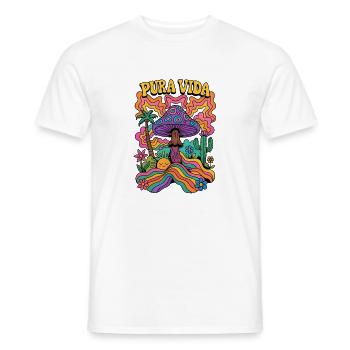 PURA VIDA SHROOM WORLD - T-shirt homme - blanc - Devant - AI Model Male 178 dark (178cm)