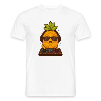 Pineapple DJ with sunglasses - Men's T-Shirt - white - Front - AI Model Male 178 dark (178cm)