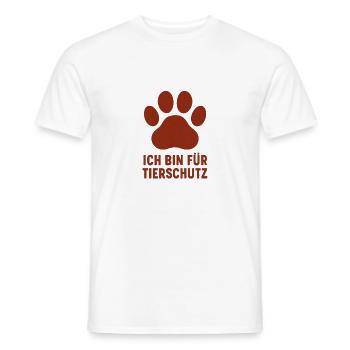 Logo Paw pour la déclaration sur le bien-être animal - T-shirt homme - blanc - Devant - AI Model Male 178 dark (178cm)