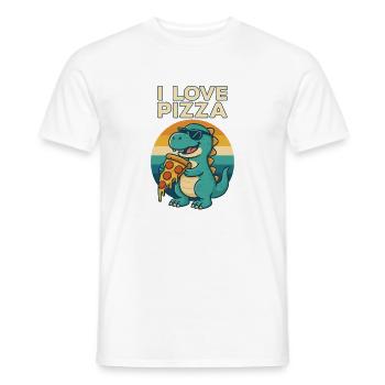 Cool Dino Loves Pizza - T-shirt homme - blanc - Devant - AI Model Male 178 dark (178cm)