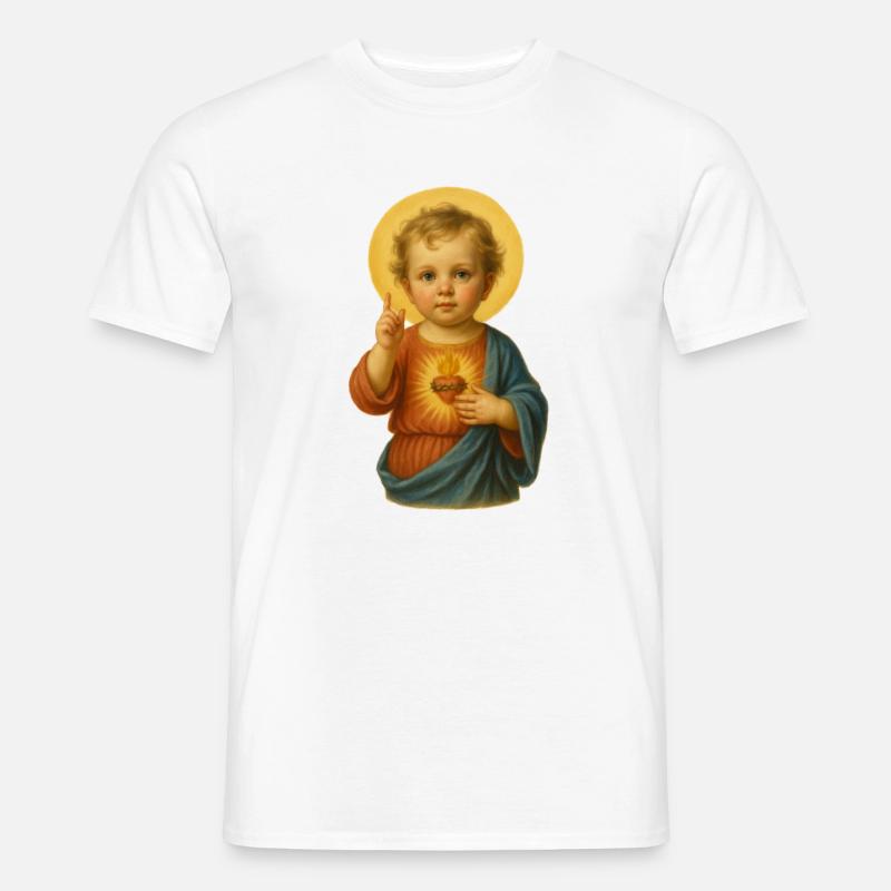 Heiliges Kind mit strahlendem Herz - Männer T-Shirt - Weiß