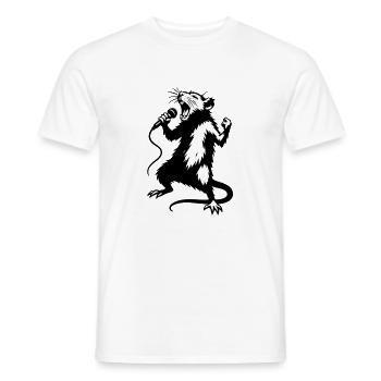 Ratten-Sänger mit Mikrofon - Männer T-Shirt - Weiß - Vorne - AI Model Male 178 dark (178cm)