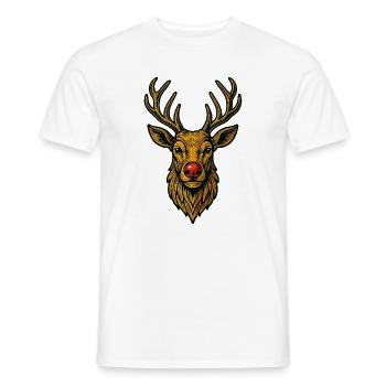 Vintage Weihnachten Rentier - Männer T-Shirt - Weiß - Vorne - AI Model Male 178 dark (178cm)