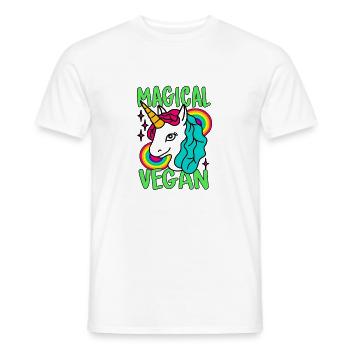 Magisches Go Vegan-Einhorn - Männer T-Shirt - Weiß - Vorne - AI Model Male 178 dark (178cm)