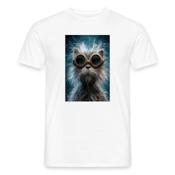 Steampunk Katzenbrille - Männer T-Shirt - Weiß - Vorne - AI Model Male 178 dark (178cm)