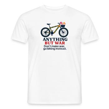 Anything But War - Go Biking Instead - Men's T-Shirt - white - Front - AI Model Male 178 dark (178cm)