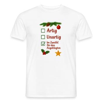 Christmas politely naughty in doubt - Men's T-Shirt - white - Front - AI Model Male 178 dark (178cm)