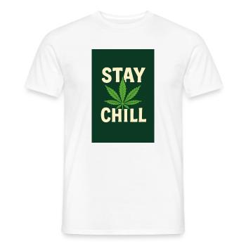 Stay Chill Cannabis Leaf - Men's T-Shirt - white - Front - AI Model Male 178 dark (178cm)