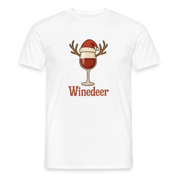Winedeer Renne Drôle de vin Dire Noël - T-shirt homme - blanc - Devant - AI Model Male 178 dark (178cm)