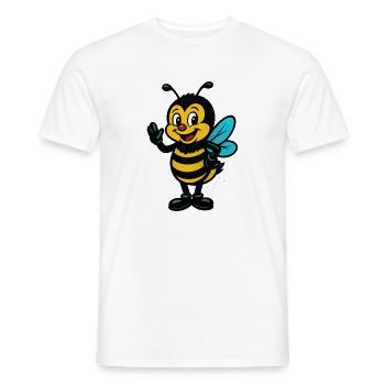 Fröhliche Honigbiene Cartoon Mascot - Männer T-Shirt - Weiß - Vorne - AI Model Male 178 dark (178cm)