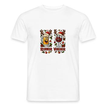 Reinbeer Winedeer Holiday Cheer - Men's T-Shirt - white - Front - AI Model Male 178 dark (178cm)