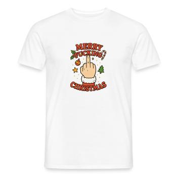 Merry Christmas Mittelfinger - Männer T-Shirt - Weiß - Vorne - AI Model Male 178 dark (178cm)